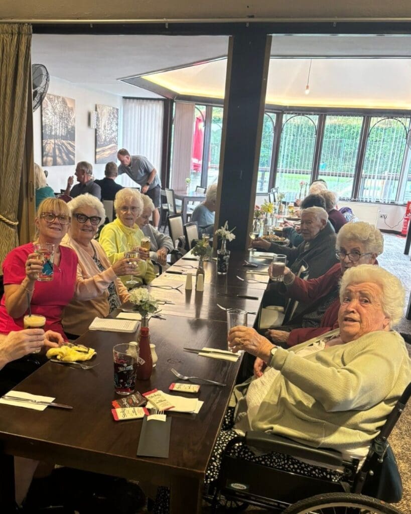 Some of our Tonbridge House care home residents out for lunch.