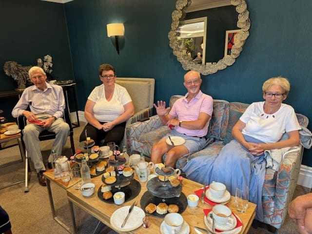 Residents at our Falkland Grange care home in Berkshire enjoying some afternoon tea.