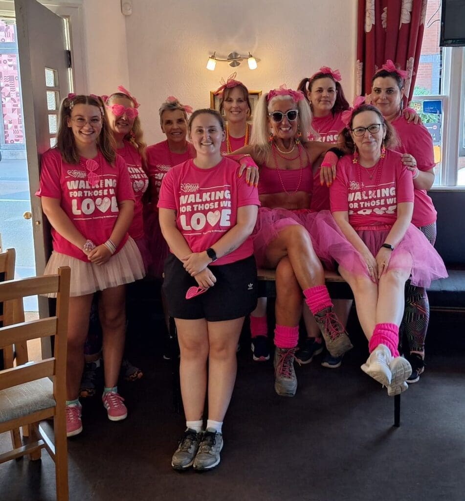 The administrator of our Deer Park care home with her friends taking part in the Hereford Venus Midnight Walk.