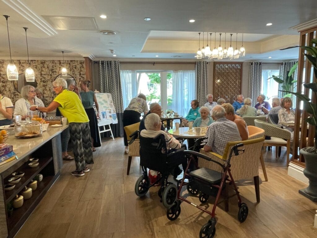 Our residents at Lea Grange care home enjoying some lovely food in the bistro.