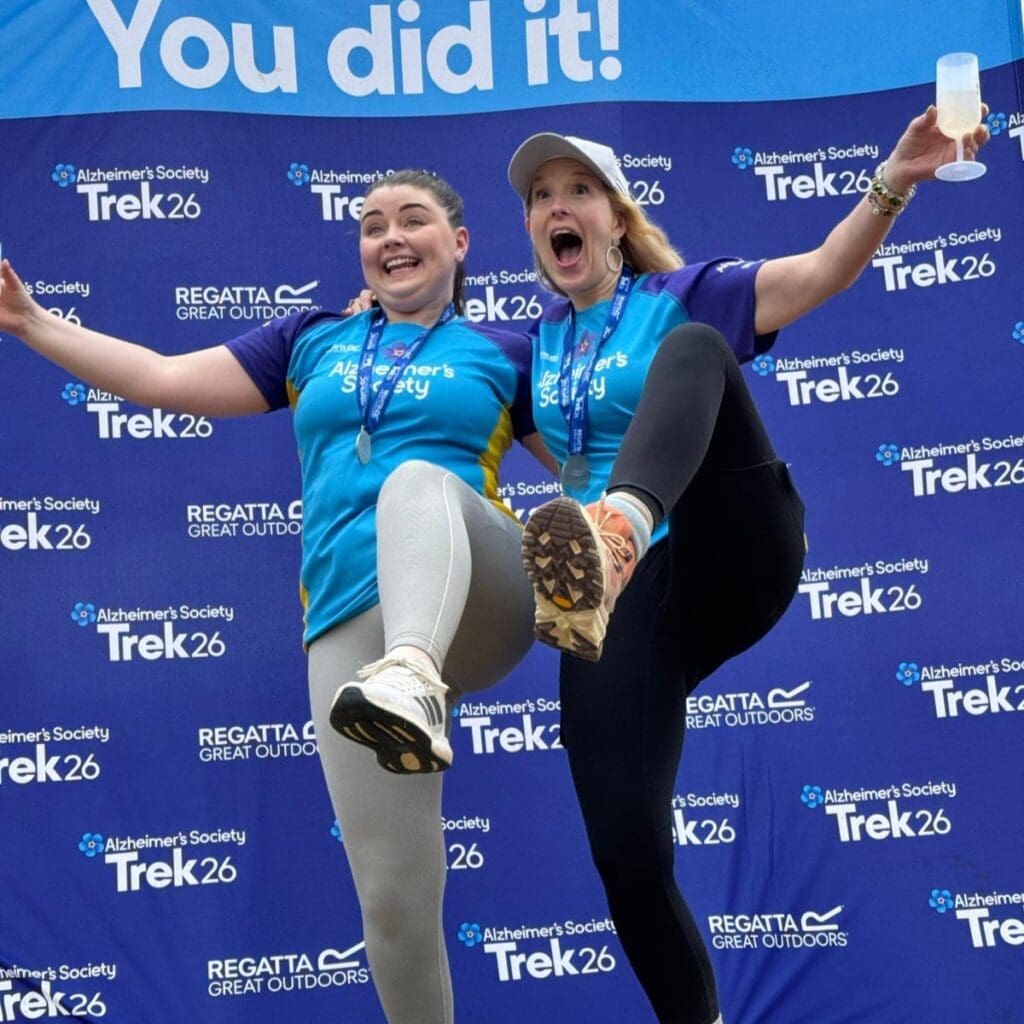 Penhurst Gardens care home activities and wellbeing coordinator with her step mum raising money for the Alzheimer’s Society.